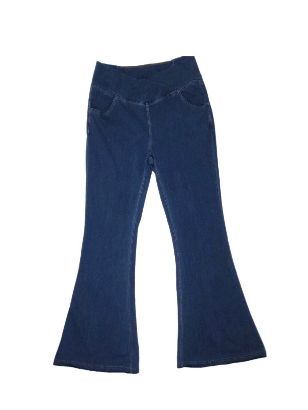 Halara Flex High Waist Crossover Casual Flare Jeans Size L Tall Boho Retro
